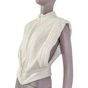 Isabel Marant Summer White Vest Cotton Quilted Top Cottagecore Vest Size Small